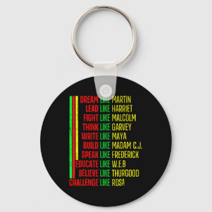 Black History Pride Martin Black Afro African Key Ring