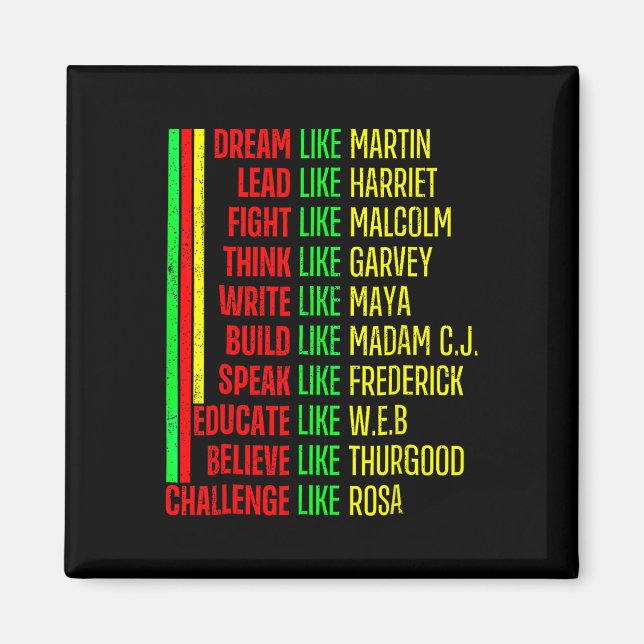 Black History Pride Martin Black Afro African  Magnet (Front)