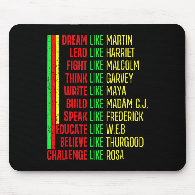 Black History Pride Martin Black Afro African  Mouse Mat (Front)