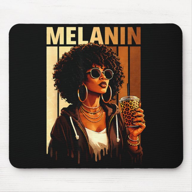 Black history pride queen blessed afrocentric mouse mat (Front)