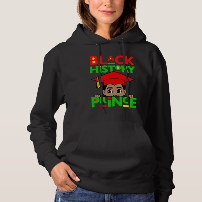 Black History Prince Melanin Boy Son Bruh Brown Sk Hoodie (Front)