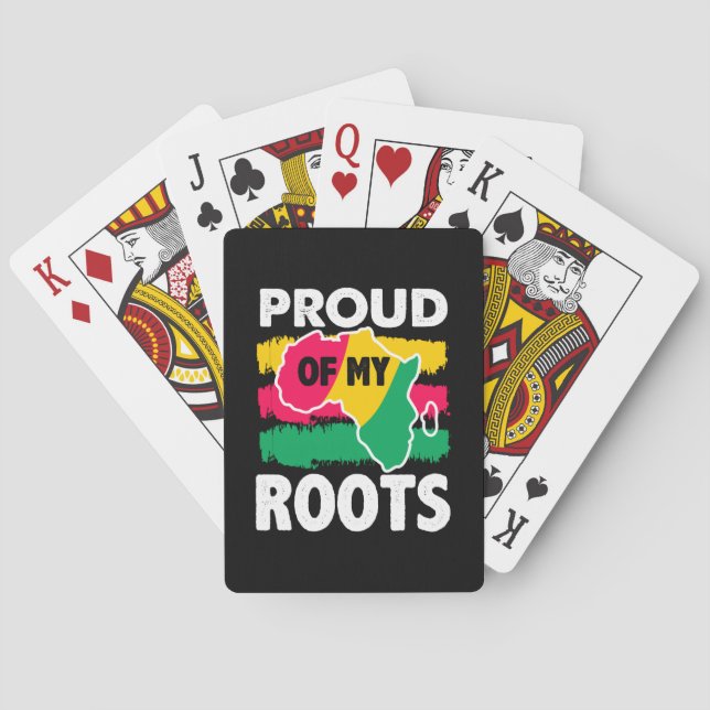 Black History Proud of My Roots Playing Cards (Back)
