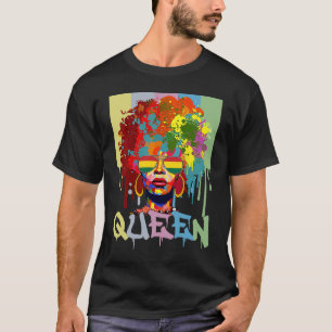 Black History Queen BHM Melanin Skin Pride Afro Gi T-Shirt