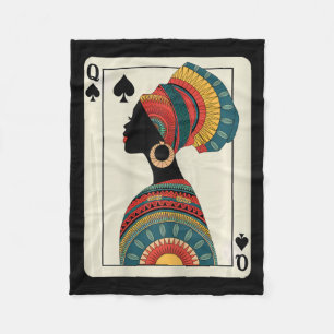 Black History Queen Melanin African American Junet Fleece Blanket