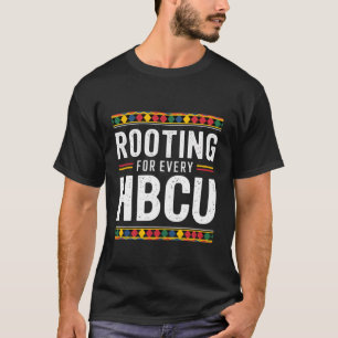 Black History Rooting for Every HBCU Teacher Men W T-Shirt