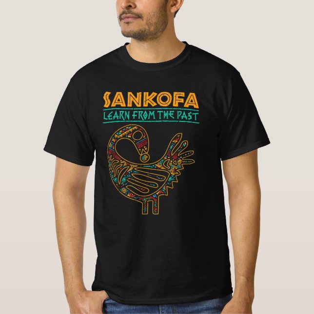 Black History Sankofa African Bird Junenth T-Shirt (Front)