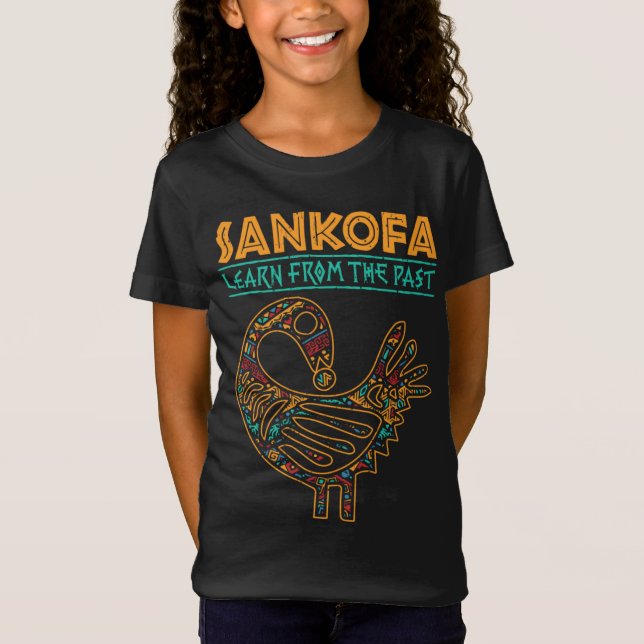 Black History Sankofa African Bird Juneteenth T-Shirt (Front)