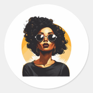 Black History T Shirts For Women Drug Proud Queen Classic Round Sticker