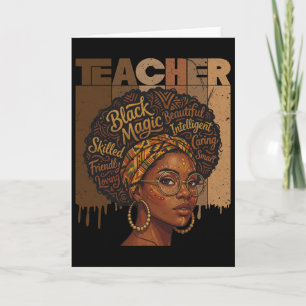 Black History Teacher Afro Woman African American  Card