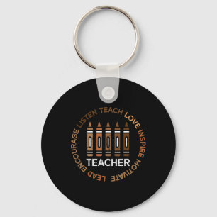 Black History Teacher Teach Love African American  Key Ring