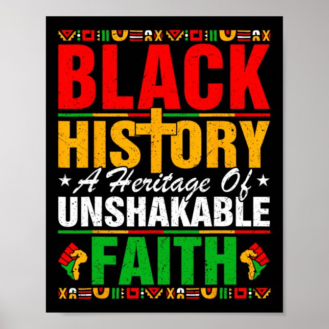 Black History Unshakeable Faith Juneteenth African Poster (Front)