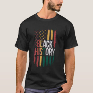 Black History US Flag African American Patriot Men T-Shirt