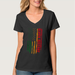 Black History Usa Flag For African American Herita T-Shirt