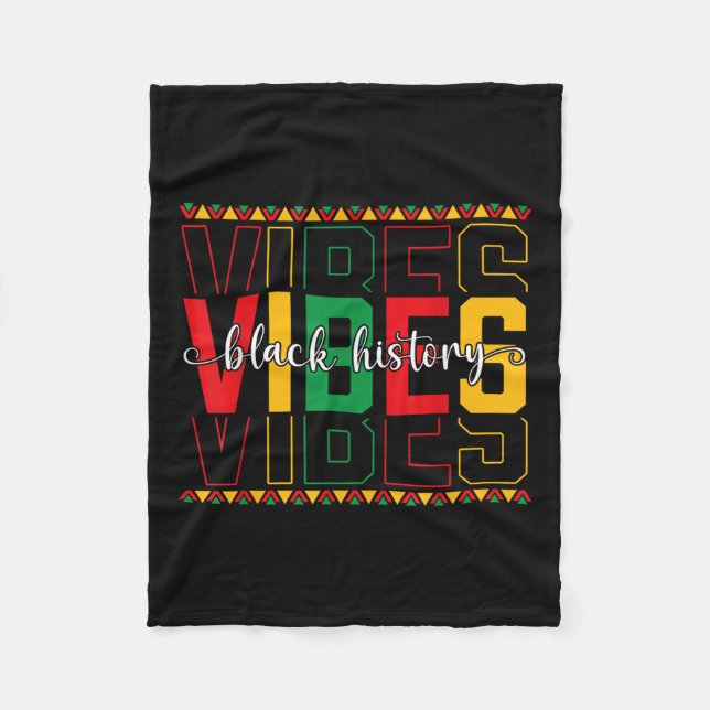 Black History Vibes African American Freedom Junet Fleece Blanket (Front)
