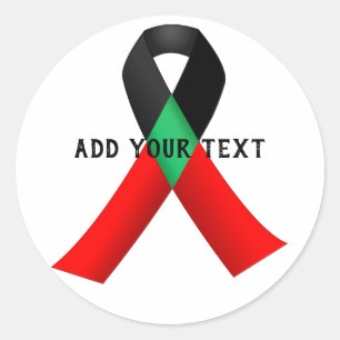 Black HIV/AIDS Awareness Ribbon Classic Round Sticker