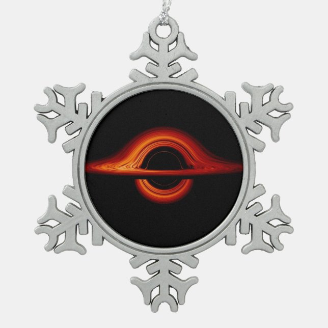 Black Hole Accretion Disc Snowflake Pewter Christmas Ornament (Front)