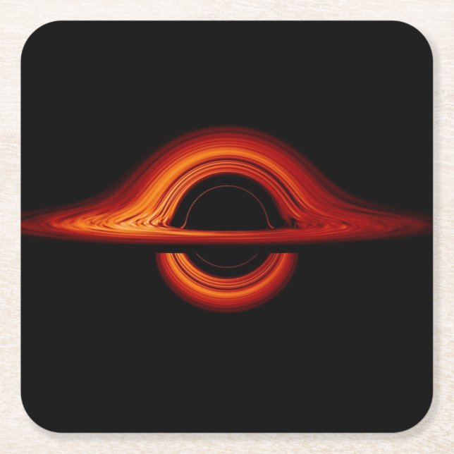Black Hole Accretion Disc Square Paper Coaster (Front)
