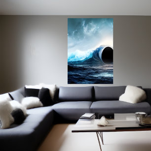 Black hole and the ocean AI Art Poster