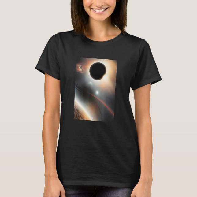 Black Hole In Outer Space Universe Galaxy Science T-Shirt (Front)
