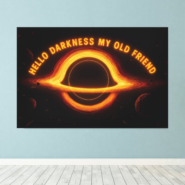Black Hole Interstellar Conversation Canvas Print (Insitu(Wood Floor))
