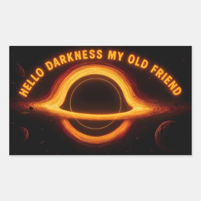 Black Hole Interstellar Conversation Rectangular Sticker (Front)