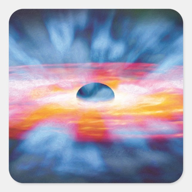 Black Hole Outflows - Colourful Artist Concept Square Sticker (Front)