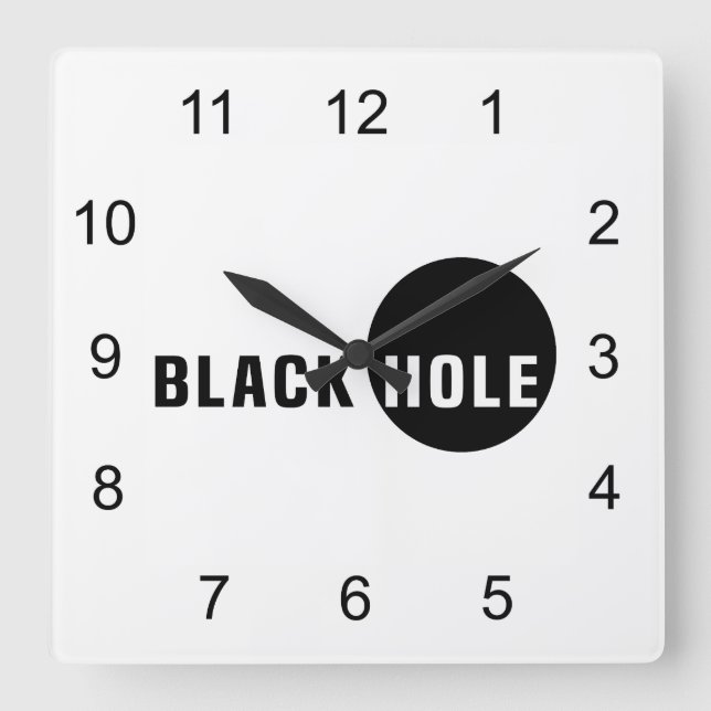 Black Hole Square Wall Clock (Front)