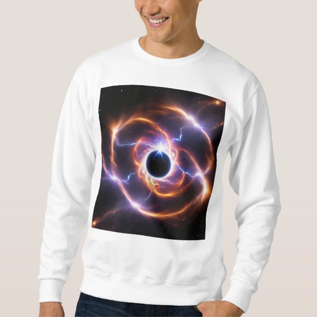 Black Hole with Plasma Flares and Lightening Sweatshirt (Front)