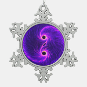 Black holes snowflake pewter christmas ornament