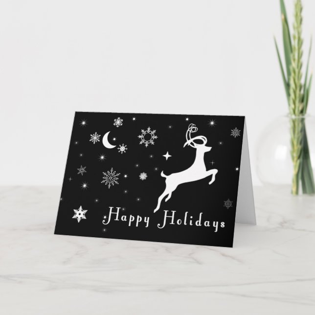 Black Holiday Card, Black Christmas Card (Front)