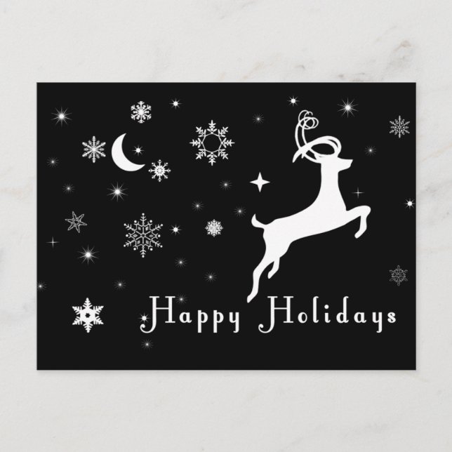 Black Holiday Card, Black Christmas Card (Front)