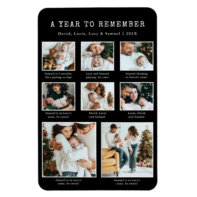Black Holiday Photo Magnet (Vertical)