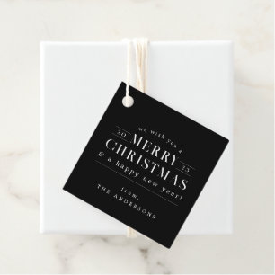 Black Holiday Plaid Christmas Favour Tags