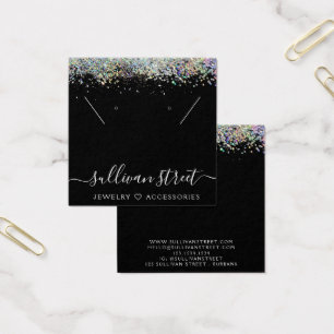 Black Holographic Glitter Earring Necklace Display