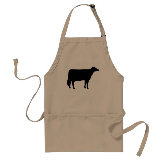 Black Holstein Cow Silhouette Standard Apron (Front)