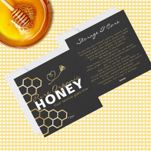 Black Honey Bees Honeycomb Product Care Insert  Holiday Card