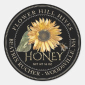 Black Honey Label Sunflower and Metallic Gold Text (Front)