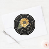 Black Honey Label Sunflower and Metallic Gold Text (Envelope)