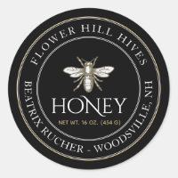 Black Honey Label with French Bee