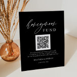 Black Honeymoon Wish QR Code Sign<br><div class="desc">Say "I do" to a modern wedding! Planning a wedding? You'll need modern calligraphy wedding day signs, wedding table decorations, and minimalist Calligraphy WeddingRustic Honeymoon Fund QR Wishing Well Sign. We offer modern calligraphy styles for all your needs. Order on Zazzle and I'll help you create your personalised design on...</div>