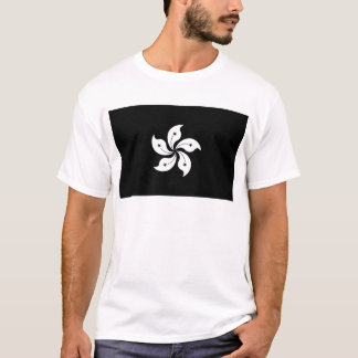 Black Hong Kong Orchid Flower Regional Flag T-Shirt