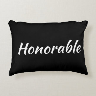 Black Honorable Affirmation Accent Decorative Cushion
