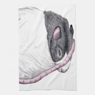 black hooded rat kitchen towel