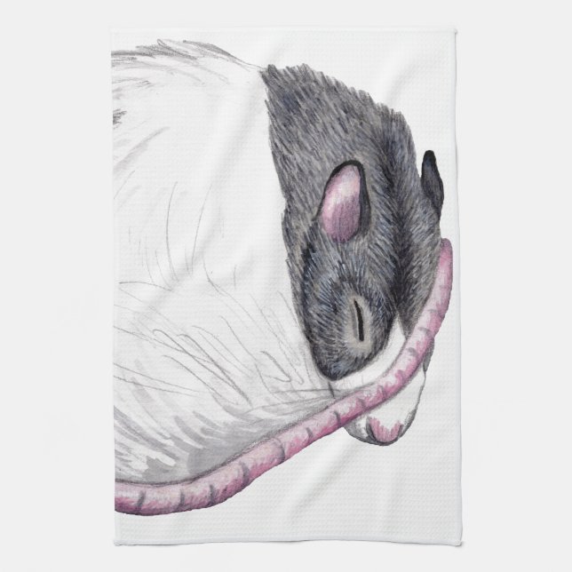 black hooded rat kitchen towel (Vertical)