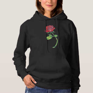 red rose black hoodie