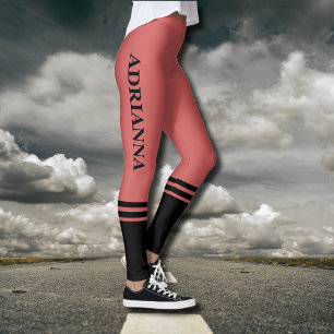 Black Horizontal Stripes   Name   Rusty Orange Leggings