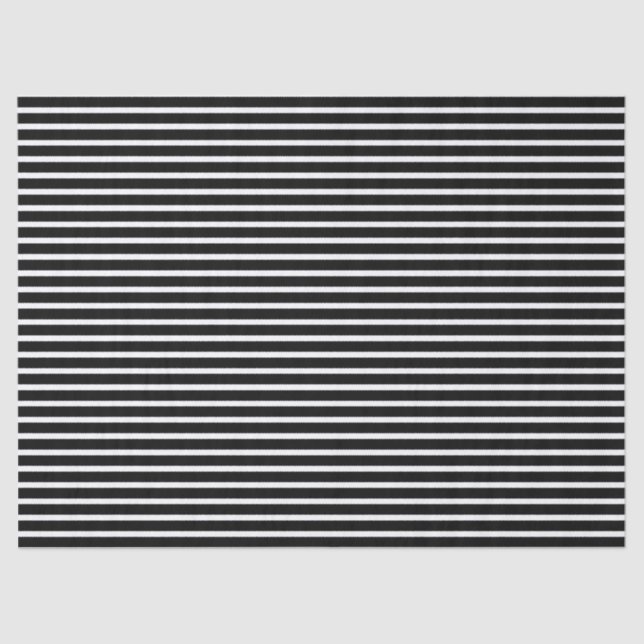 Black horizontal Stripes Tissue Paper (Front)