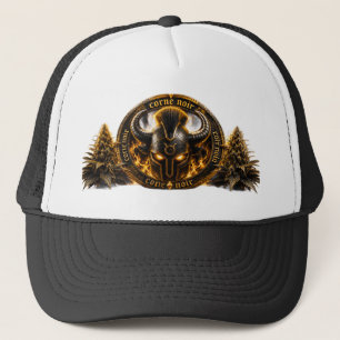 Black Horn Trucker Cap – Viking Helmet in F
