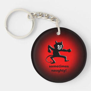 Black Horned Imp, Pointed Tail, sometimes naughty Key Ring