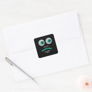 Black Horror Eye Spooktacular Halloween Party Square Sticker